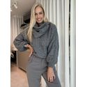 Blusa Biamar Com Gola Removível Cinza