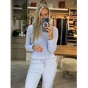 Blusa De Algodão Com Capuz Azul 