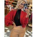 Bolero de Fio Pluma Vermelho