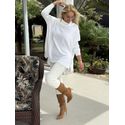 Blusa Biamar Ampla Com Gola Boba Off White 