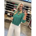 Blusa Mullet Em Fio Pluma Verde 