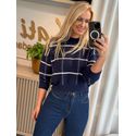 Blusa Biamar De Fio Pluma Azul Marinho 