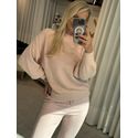 Blusa Biamar Alongada Oversized Com Gola Canoa Rosa 0605