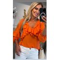 Bata Boho Com Babados Laranja 