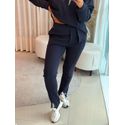 Calça Biamar Com Abertura Frontal Azul Marinho