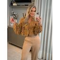 Casaco Biamar Com Ponto vazado Caramelo 1006