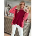 Blusa Abenção De Fio Pluma Ampla Cereja 1306
