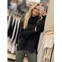 Blusa Biamar Alonagada Com Gola Removível Preto 0207