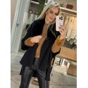 Capa Com Gola Em Pele Fake Preto 0207