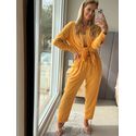 Calça Ambicione Com Elástico No Cós Amarelo Escuro 1608