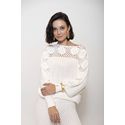 Blusa Biamar Em Ponto Margarida Com Detalhe Vazado Off White 1807 