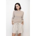 Blusa Biamar Com Tranças e Gola Redonda Bege Escuro 1607 