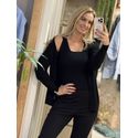 Casaco Biamar Em Lã Cashmere Sem Fechamento Preto 0908