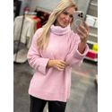 Blusa Biamar Gola Alta Com Pele Fake Rosa 0507