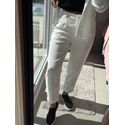 Calça Biamar De Veludo Com Barra Italiana Off 3105