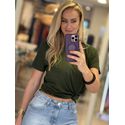 Blusa Biamar Decote Redonda Verde Militar 0610