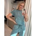 Blusa Biamar Manga curta Vazada Verde 1507