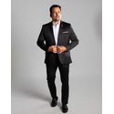 Terno Preto Slim em Poliviscose - Coleção Prada King Ternos
