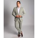 Terno Quadriculado Ecru Slim em Poliviscose - Coleção Britanic King Ternos