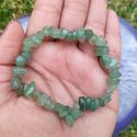 Pulseira de Cascalho Pedra Quartzo Verde - Saúde e Cura