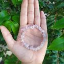 PULSEIRA DE CASCALHO PEDRA QUARTZO ROSA – AMOR E PAZ