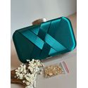 Clutch Retangular Acetinada Verde Esmeralda