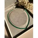 Colar Riviera Baguetes Verde Esmeralda Rodio Branco