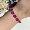 Pulseira Rivieira Pedras Ovais UltraVioleta Banho Ouro