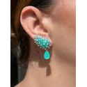 Brinco EarCuff Gota Luxo Turmalina Prateado