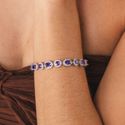 Pulseira Riviera Luxo Ametista Prateada