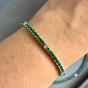 Pulseira Riviera 4 Garras Mesclada Verde Esmeralda
