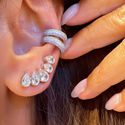 Brinco EarCuff Gotas Prata 925