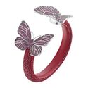 Bracelete Galuchat Marsala E Borboleta Pink