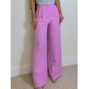 Calça Pantalona Linho Rosa