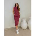 Vestido Canelado Muscle Tee Cereja