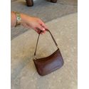 Bolsa Couro Zíper Marrom