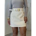 Saia Veludo Penelope Creme 