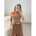 Blusa Alça Charlotte Marrom