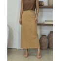 Saia Midi Linho Daiane Caramelo