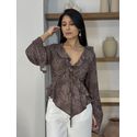 Blusa Estampada Adriele Café 