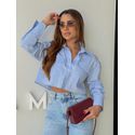 Camisa Cropped Pamela Azul