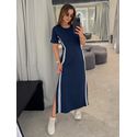 Vestido Manguinha Listra Marinho
