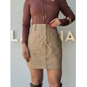 Saia Couro Fake Lavínia Cappuccino