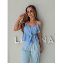 Blusa Alça Babado Solange Azul