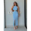 Vestido Canelado Zuri Azul
