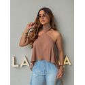 Blusa Frente Única Emma Marrom