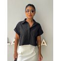 Camisa Cropped Jessica Grafite