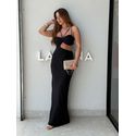 Vestido Midi Liso Briana Preto