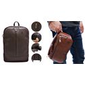 Mochila de Couro Back + Necessaire em Couro Graxo