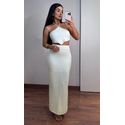 CONJUNTO MAIA OFF WHITE SAIA MIDI E CROPPED